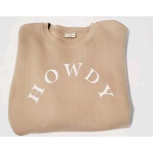 Oat Collective "HOWDY" Graphic Neutral Tan Dusty Heather Soft Sweatshirt SM